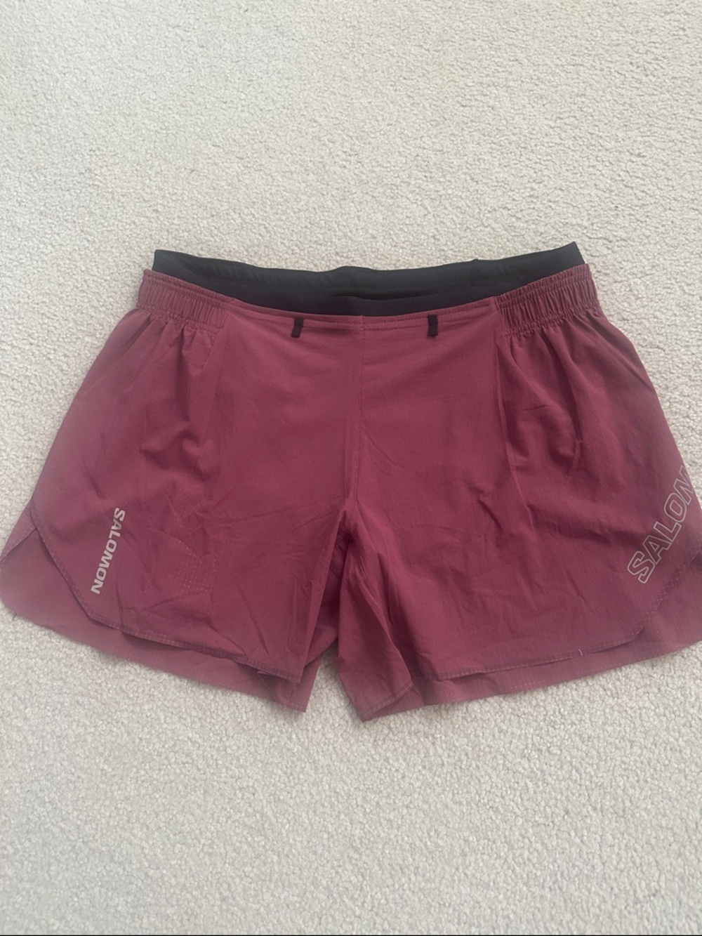 NWT Salomon M Women's Maroon Aero 5 inch Running Shorts